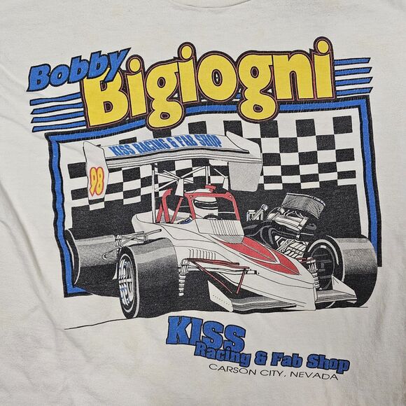 Vintage Bobby Bigiogni Tshirt Small Car Racing 90s Singlestitch Formula Indy - Picture 2 of 13